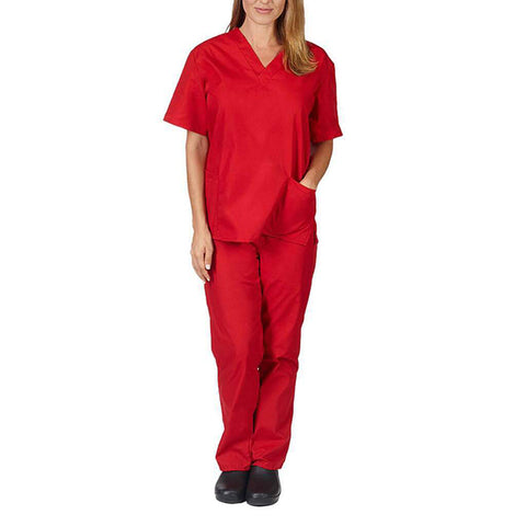 Scrub Sets Men Shorts Sleeve Pocket T-shirts Pants Nursing Uniforms Beauty Salon Solid Workwear Women Overalls Suits Plus Size - Respiratory Teacher