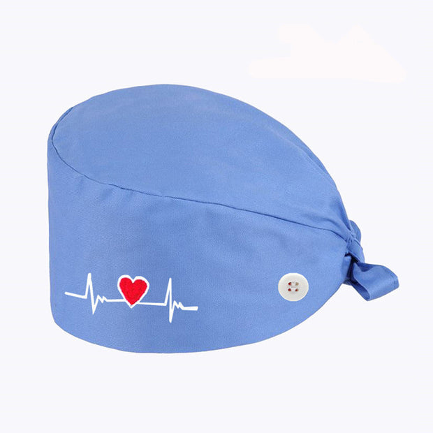 Adjustable Unisex Printing Cotton Scrub Hat Beauty Salon Working Caps Surgical Cap Nurse Hat Elastic Nurse Accessories - Respiratory Teacher