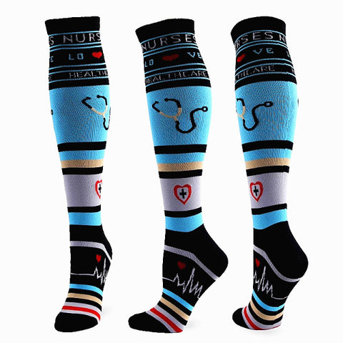 58 Styles Quality Unisex Compression Stockings Cycling Socks Fit Medical Edema, Diabetes, Varicose Veins, Running Marathon Socks - Respiratory Teacher