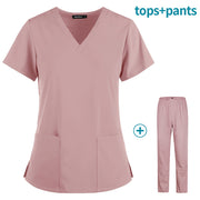 Pet grooming institution Scrubs set High Quality Spa Uniforms Unisex V-Neck Work clothes Medical suits clothes Scrubs Tops Pants - Respiratory Teacher
