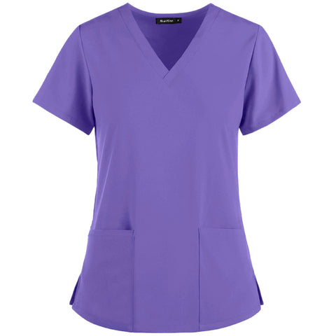 Elastic Breathable Spa Uniform Beauty Salon Uniform Fashion Slim Fit Top Scrub Clothes Women Scrubs Lab Coat Nurse Accessories - Respiratory Teacher