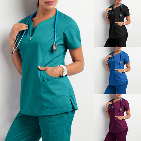Workwear Women Health Workers uniform Femme Beauty Salon Clothes Nursing Scrub Tops Shirt Nurse Nursing Working Uniform hemsire - Respiratory Teacher