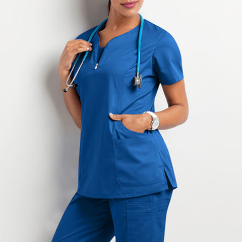 High Quality V-neck Scrub Tops Beauty Salon Nursing Clothes Unisex Breathable Surgery Uniform Medical Accessories - Respiratory Teacher