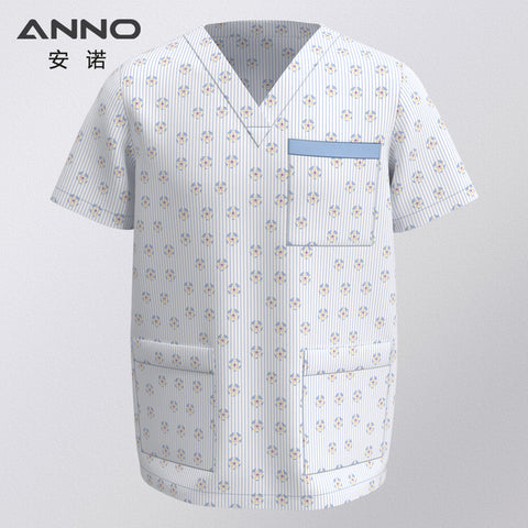 ANNO Hospital Staff Medical Nursing Uniforms Clothing Scrub Tops for Male Female Dental Clinic Supplies Nurse Uniforms Shirt - Respiratory Teacher