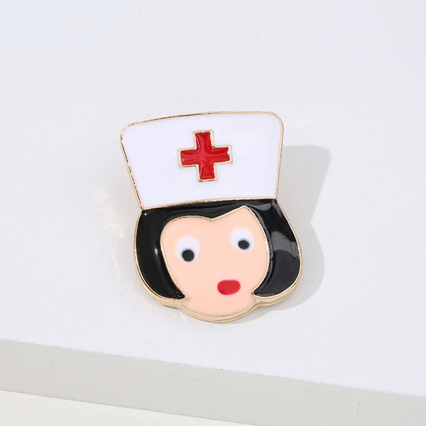 Cute Enamel Cartoon Brooch Lovely Nurse Doctor Hospital Medical Stethoscope Badge Lapel Pins Jewelry Accessory  Graduation Gift - Respiratory Teacher