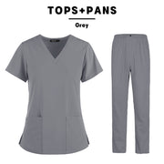 Operating Room Scrubs Clothes Doctor Nurse Dentist Working Tops Medical Surgical Beauty Salon Lab Dental Hospital Tops and Pans - Respiratory Teacher