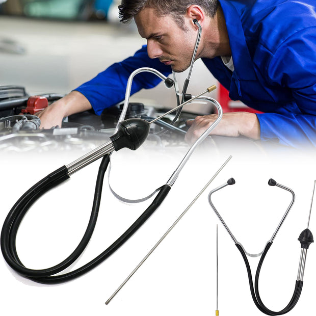 Chromed-steel Car Abnormal Sound Diagnostic Device Mechanics Cylinder Stethoscope Automotive Hearing Tools Anti-shocked Durable - Respiratory Teacher
