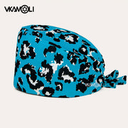 Leopard pattern women and men&#39;s scrubs cap cotton scrub hats gorro enfermera Elasticity nurse accessories - Respiratory Teacher