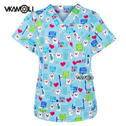 Multiple Pockets Scrubs tops Work Uniform Hospital Classic Form Foctor Woman Man Nursing Wear Dental Clothing Working Clothes - Respiratory Teacher