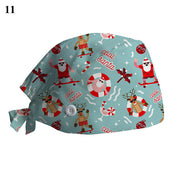 2020 Scrub Cotton Nurse Hat Floral Bouffant Sanitary Cap with Sweatband Cartoon Printing Nursing Confortable Hat Christmas Hat - Respiratory Teacher