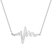 EKG Heartbeat Necklaces Nurse Doctor Clavicle Medical Stethoscope Heart Beat Wave Necklaces Stainless Steel Jewelry Couple Gifts - Respiratory Teacher