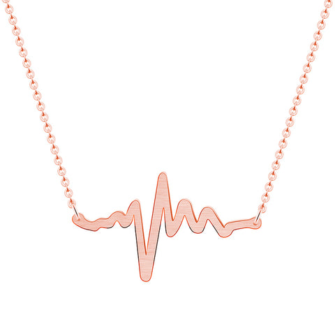 EKG Heartbeat Necklaces Nurse Doctor Clavicle Medical Stethoscope Heart Beat Wave Necklaces Stainless Steel Jewelry Couple Gifts - Respiratory Teacher