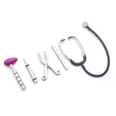 5Pcs 1/12 Dollhouse Mini Stethoscope Care Tools Hospital Accessories Toys Set - Respiratory Teacher