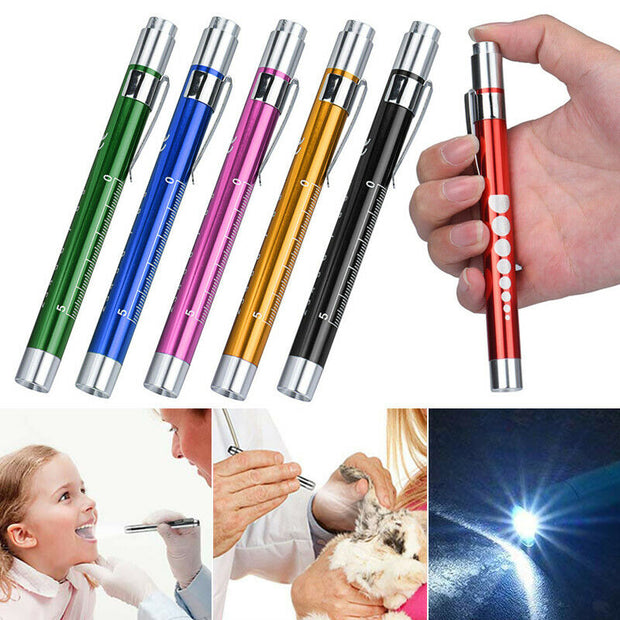 Portable LED Flashlight Work Pen Lights With Pupil Gauge Measurements Camping Tools Medical First Aid Pen Light Torch Lamp - Respiratory Teacher